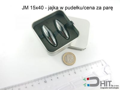JM 15x40 - jajka w pudełku/cena za parę  - Śpiewające neodymowe magnesy jajka