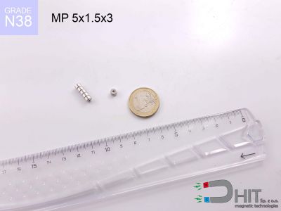 MP 5x1.5x3 N38 - magnesy neodymowe pierścieniowe