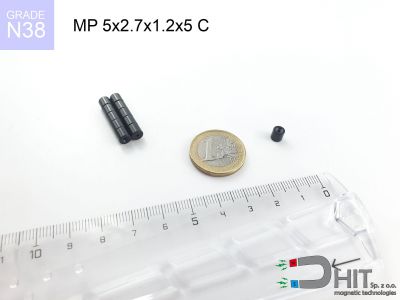 MP 5x2.7/1.2x5 C N38 - neodymowe magnesy pierścieniowe