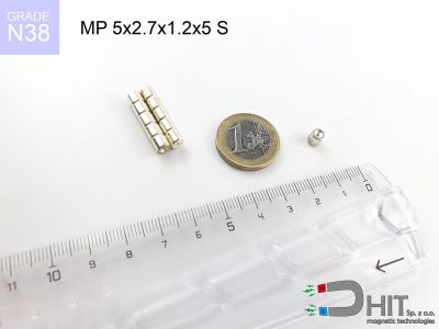MP 5x2.7/1.2x5 S N38 - neodymowe magnesy pierścieniowe