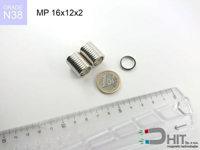 MP 16x12x2 N38 - magnesy w kształcie pierścienia