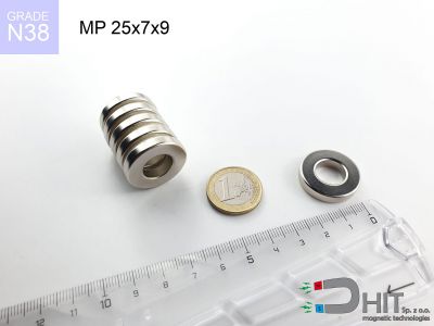 MP 25x7x9 N38 - magnesy neodymowe pierścieniowe