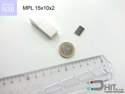 MPL 15x10x2 N38 - neodymowe magnesy płytkowe
