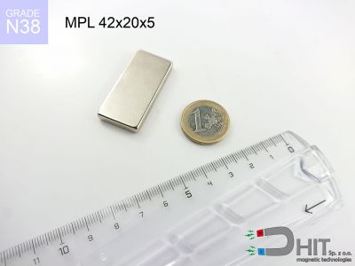 MPL 42x20x5 N38 - magnesy w kształcie sztabki