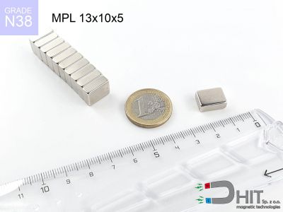 MPL 13x10x5 38H - magnesy neodymowe płytkowe