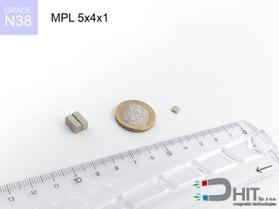MPL 5x4x1 N38 - magnesy w kształcie sztabki