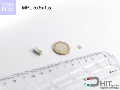 MPL 5x5x1.5 N38 - magnesy w kształcie sztabki