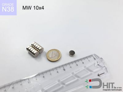 MW 10x4 N38 - magnesy w kształcie krążka