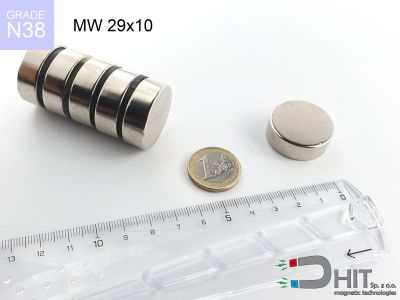 MW 29x10 N38 magnes walcowy