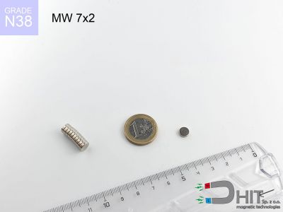 MW 7x2 N38 - magnesy w kształcie krążka