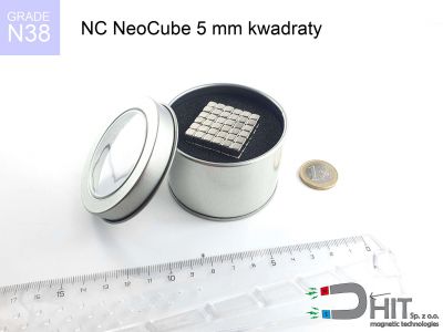 NC NeoCube 5 mm kwadraty N38 - magnesy neodymowe jako kuleczki - neocube