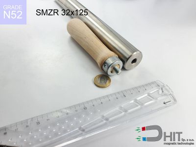 SMZR 32x125 N52 - separatory chwytaki z magnesami neodymowymi z drewnianym uchwytem