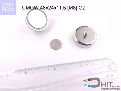 UMGW 48x24x11.5 [M8] GZ N38 - magnesy w obudowie z gwintem wewnętrznym