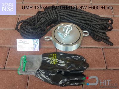 UMP 135x40 [M10+M12] GW F600 Lina N38 - uchwyty magnetyczne do szukania w wodzie
