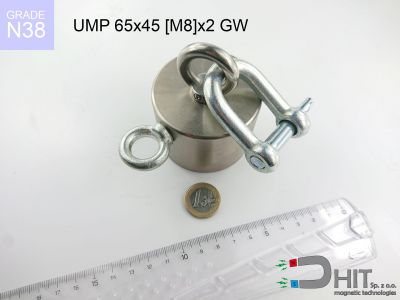 UMP 65x45 [M8]x2 GW  - magnesy neodymowe do łowienia w wodzie