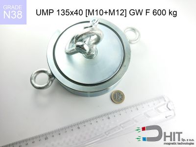 UMP 135x40 [M10+M12] GW F 600 kg  - magnesy neodymowe do poszukiwań w wodzie