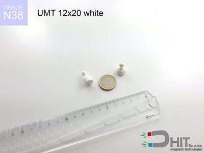UMT 12x20 white N38 - magnesy do tablic